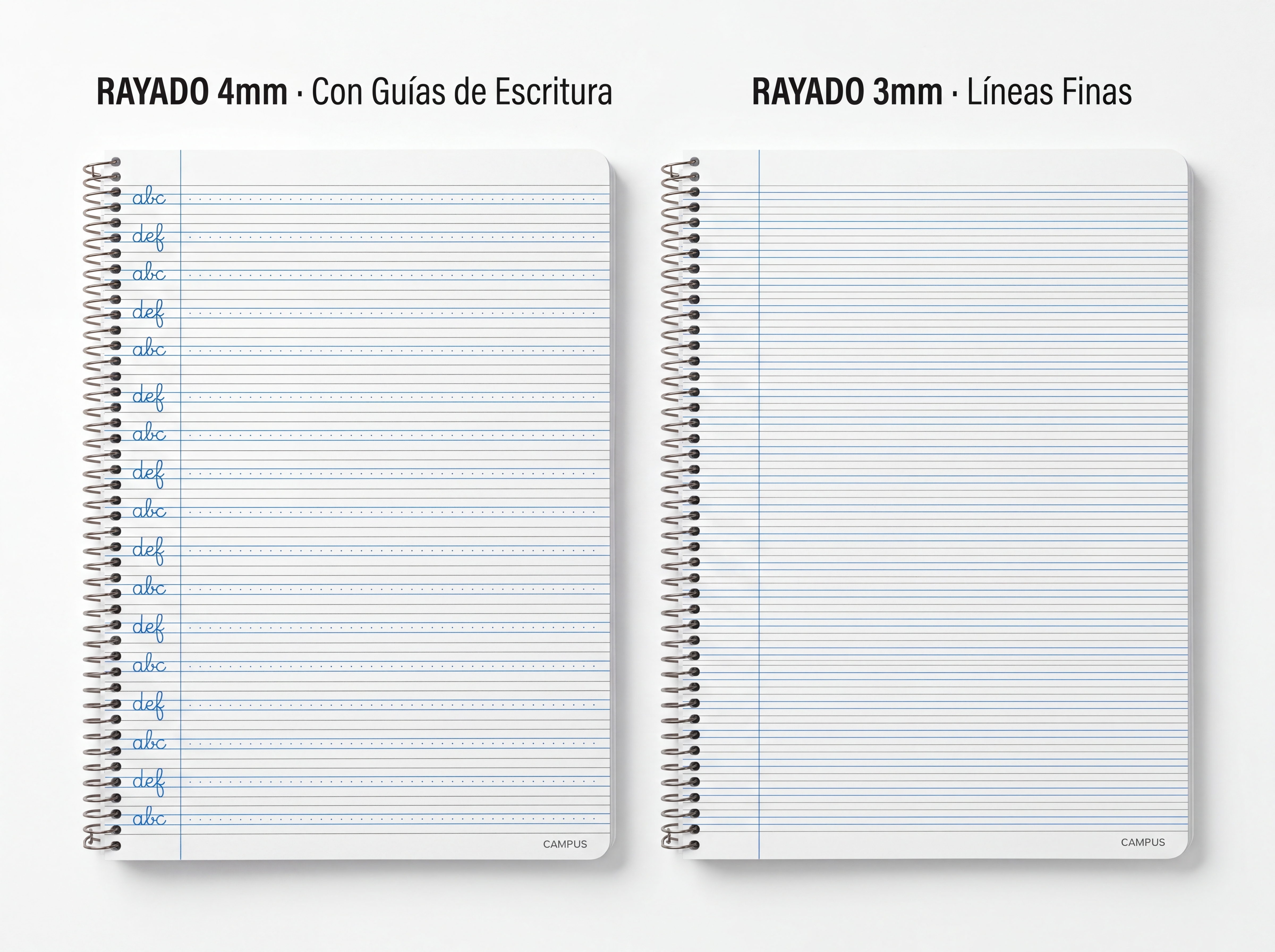 CAMPUS Premium 90 Cuadernos Espiral Tapa Plástico A4 Cuadriculado — Pack 5+1 GRATIS