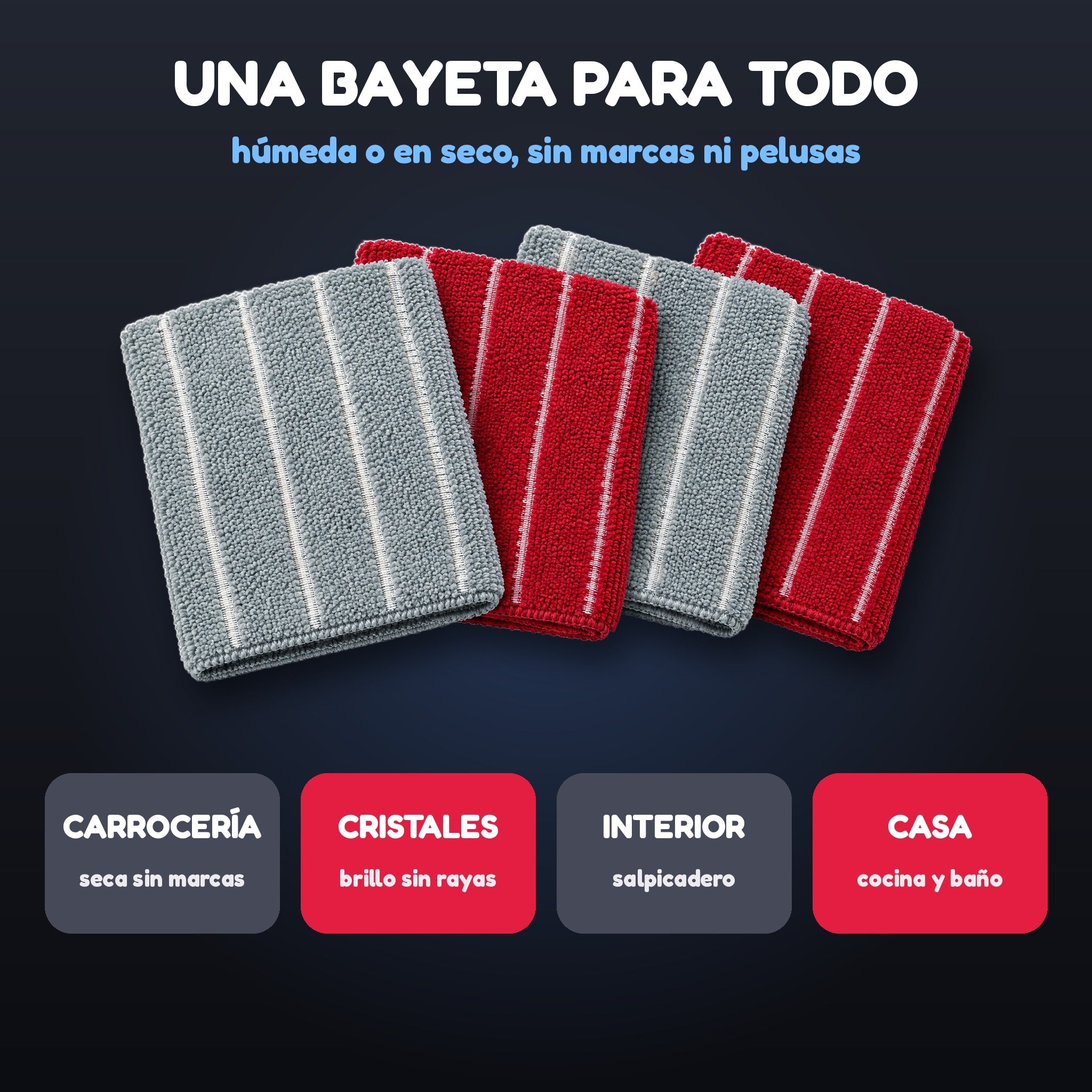 Usos de las bayetas de microfibra