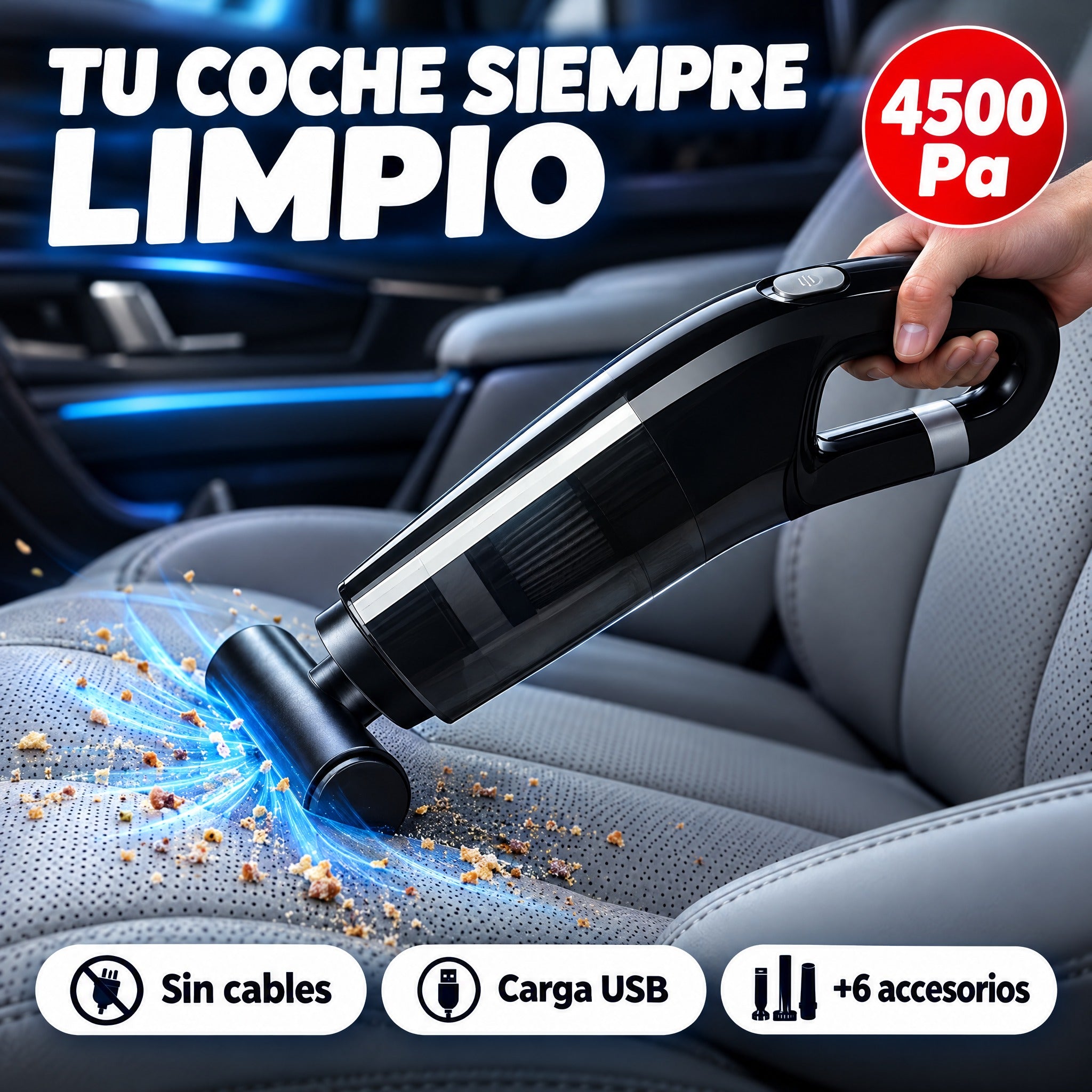 Aspiradora de coche sin cable