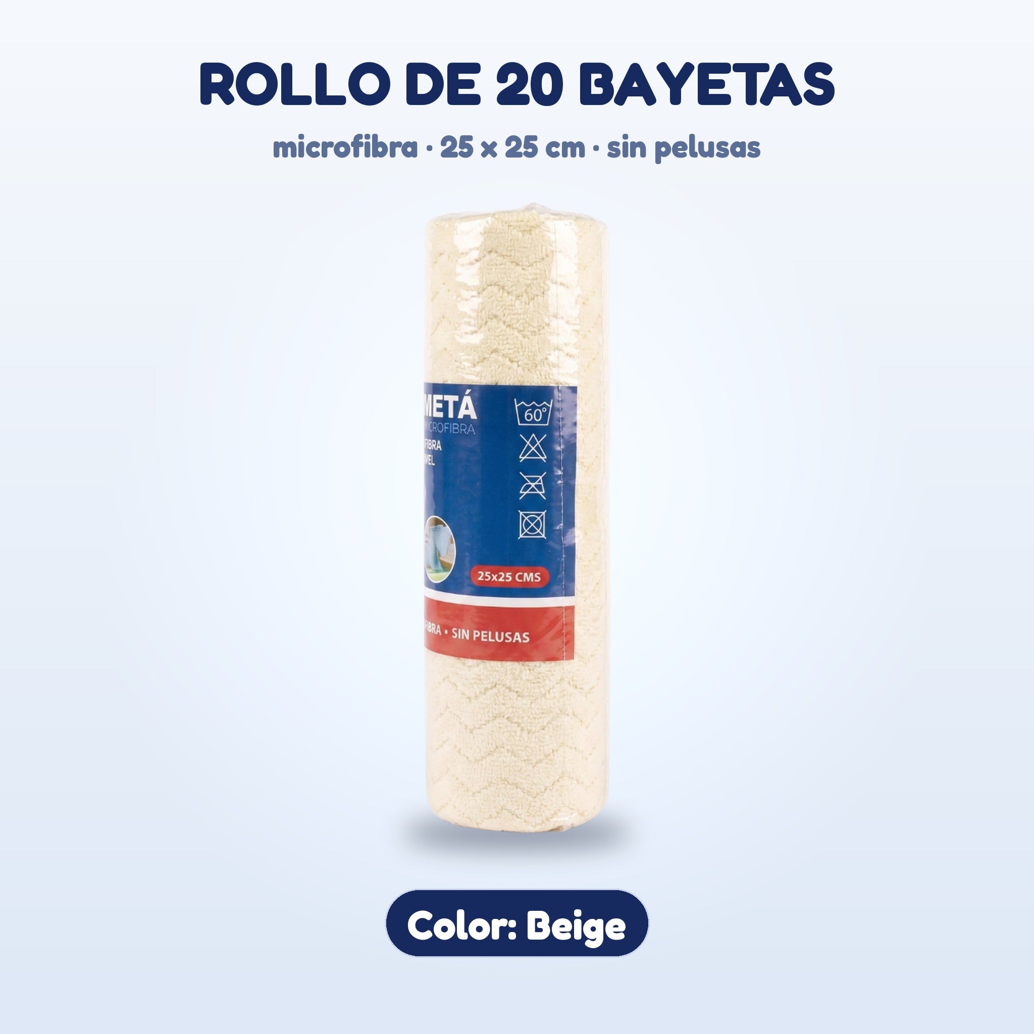 Rollo de bayetas color Beige