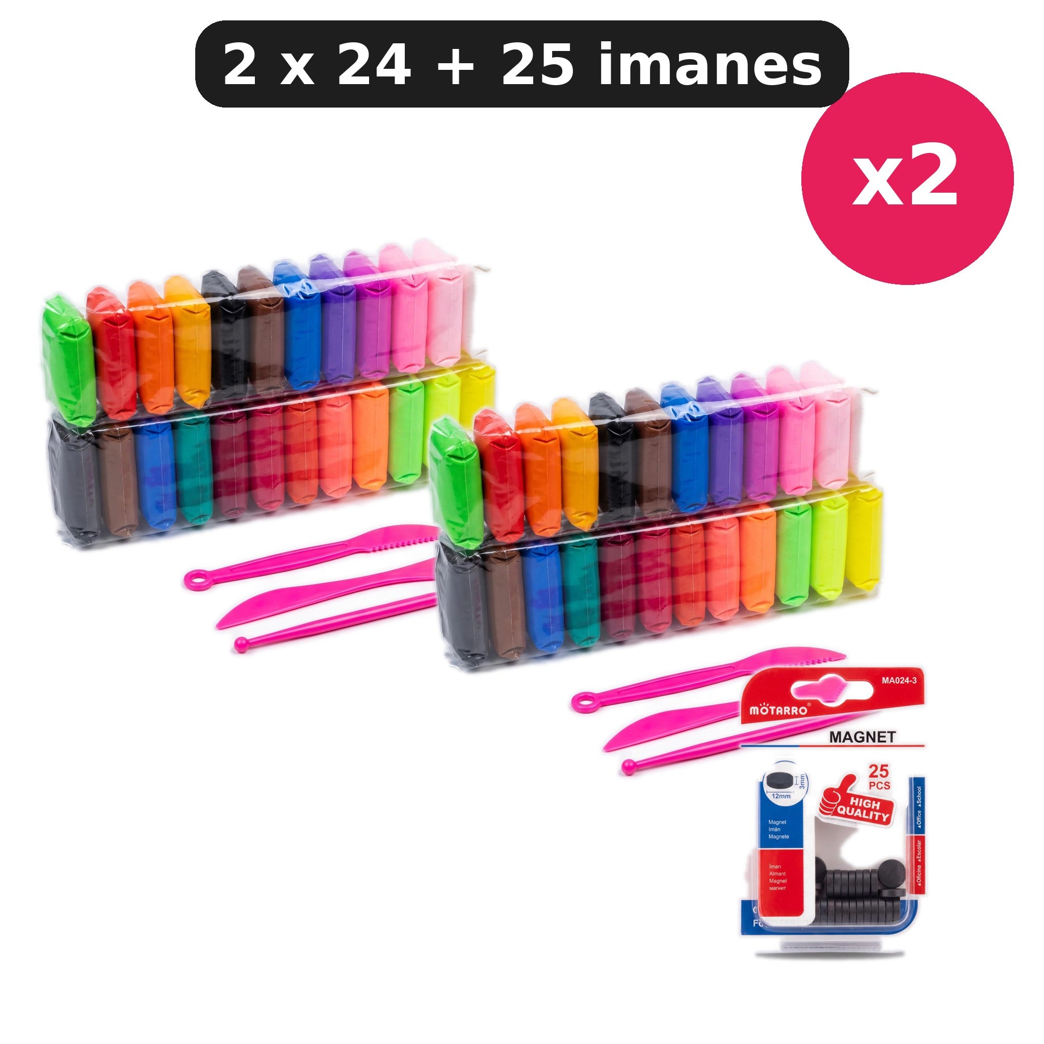 Pack 2 x 24 colores + 25 imanes