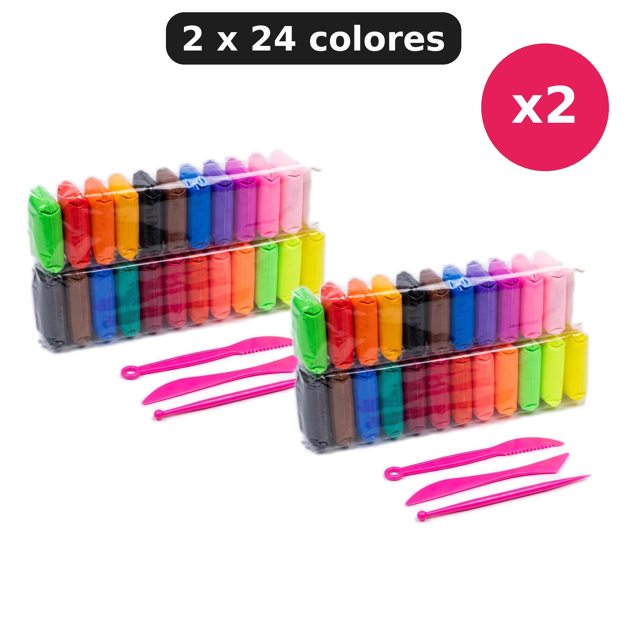 Pack 2 x 24 colores arcilla de aire