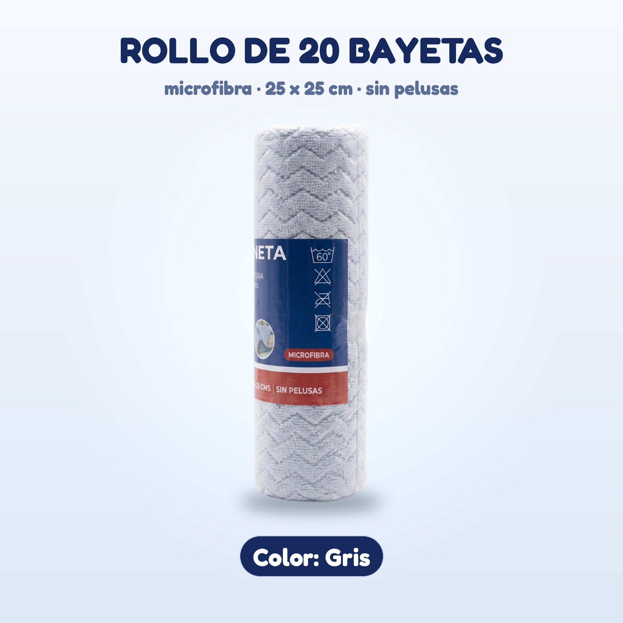 Rollo de bayetas color Gris