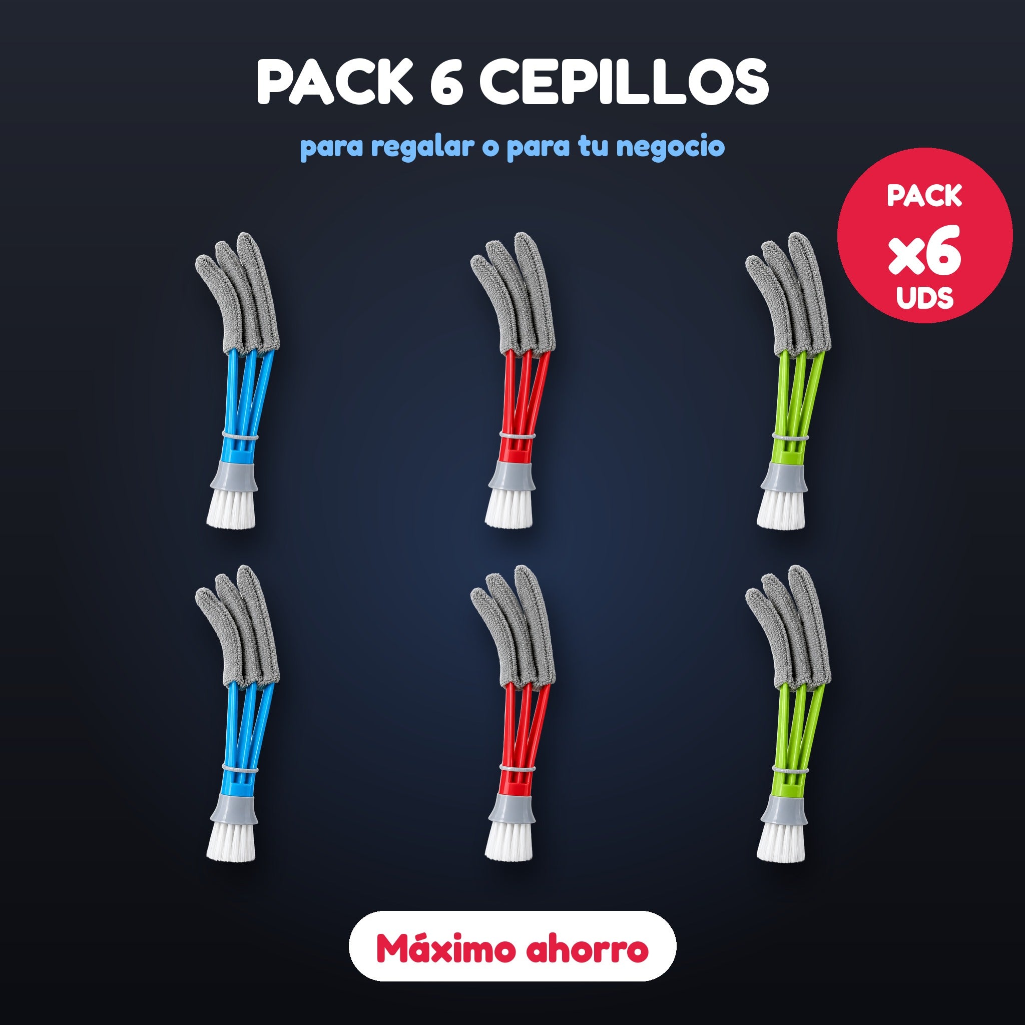 Pack 6 cepillos limpia rejillas